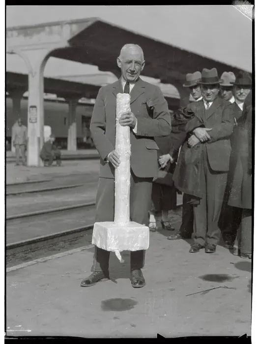 Framed Print : Portrait of Explorer Roald Amundsen Posing with Model Pole Framed Print : Portrait of Explorer Roald Amundsen Posing with Model Pole