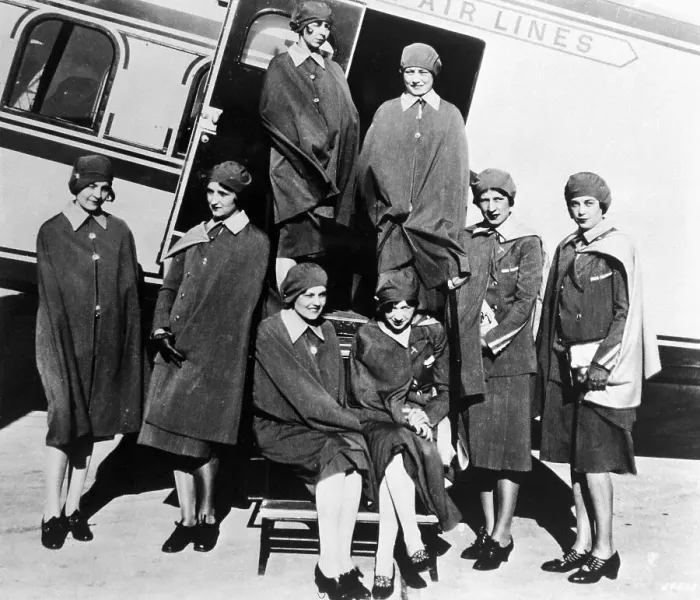 Framed Print : Portrait of the First Women Airline Stewardesses Framed Print : Portrait of the First Women Airline Stewardesses