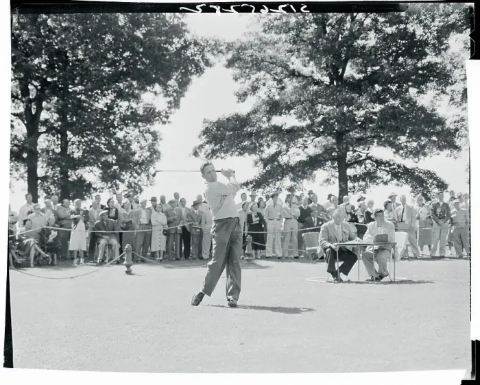 Framed Print : Portrait of Frank Stranahan Teeing Off Framed Print : Portrait of Frank Stranahan Teeing Off