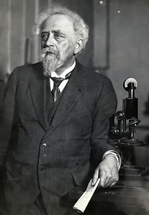 Framed Print : Portrait of French Physicist Jean Baptiste Perrin Posing by Microscope Framed Print : Portrait of French Physicist Jean Baptiste Perrin Posing by Microscope