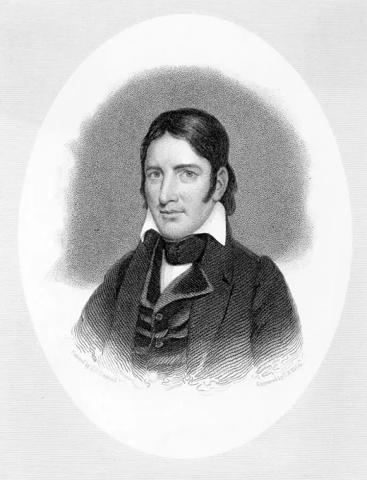 Framed Print : Portrait of Frontiersman David Crockett
