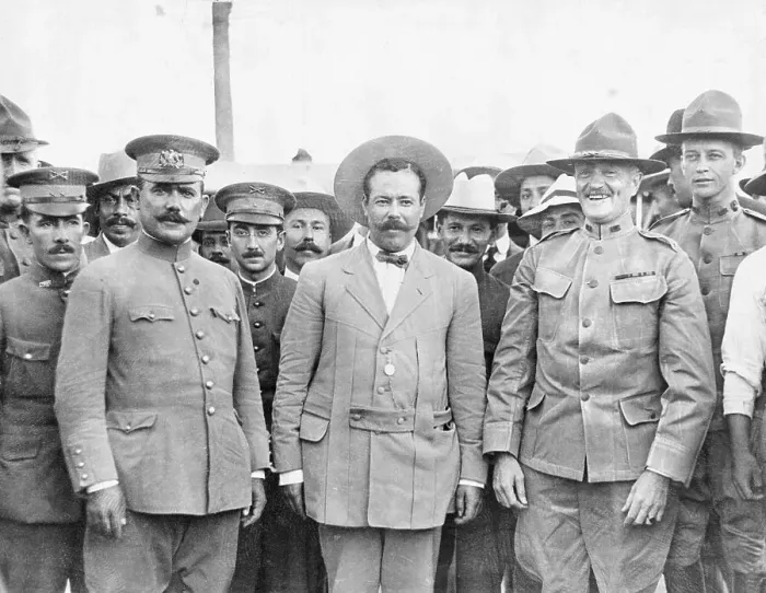 Framed Print : Portrait of General John Pershing with Pancho Villa and Affiliates Framed Print : Portrait of General John Pershing with Pancho Villa and Affiliates