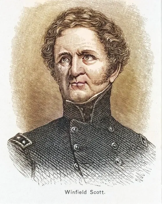 Framed Print : Portrait of General Winfield Scott - American military commander and political candidate