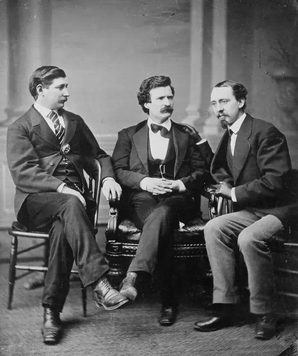Framed Print : Portrait of George A. Townsend, Mark Twain and David Gray Framed Print : Portrait of George A. Townsend, Mark Twain and David Gray