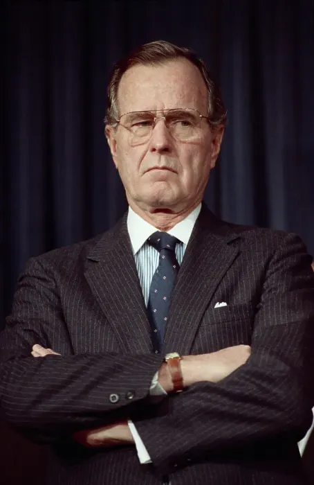 Framed Print : Portrait of George Bush Framed Print : Portrait of George Bush