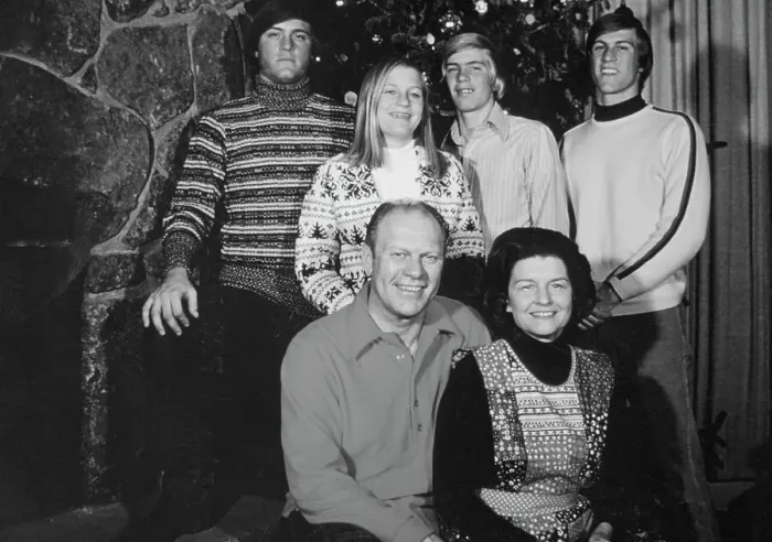 Framed Print : Portrait of Gerald Ford and His Family Smiling for Camera