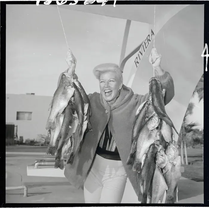 Framed Print : Portrait of Ginger Rogers with Fish Framed Print : Portrait of Ginger Rogers with Fish