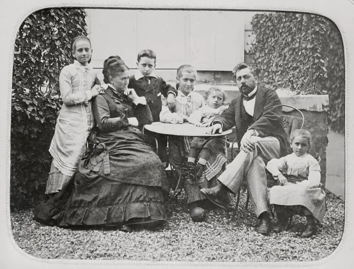 Framed Print : Portrait of Gustave Eiffel and Family Members on Lawn