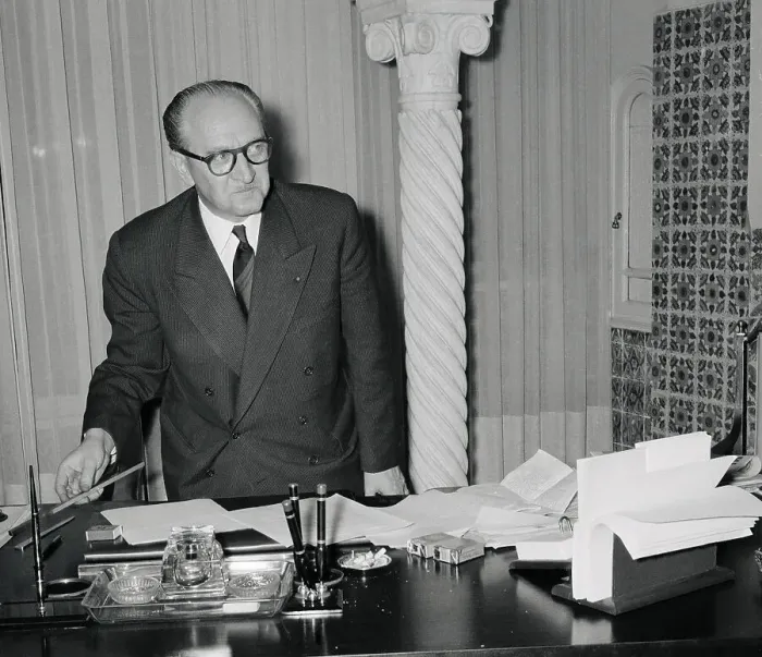 Framed Print : Portrait of Guy Mollet Framed Print : Portrait of Guy Mollet