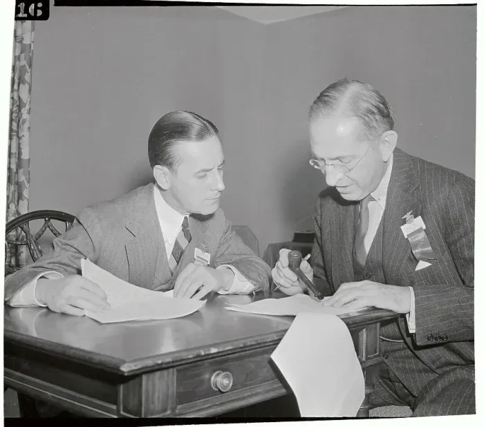 Framed Print : Portrait of Harvey S. Firestone, Jr. and Lammot du Pont Framed Print : Portrait of Harvey S. Firestone, Jr. and Lammot du Pont