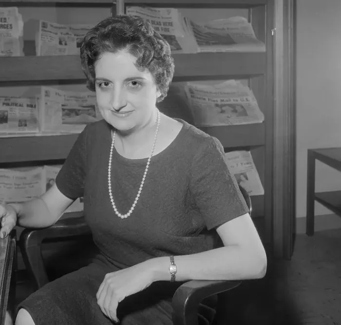 Framed Print : Portrait of Helen Thomas Sitting in Chair Framed Print : Portrait of Helen Thomas Sitting in Chair