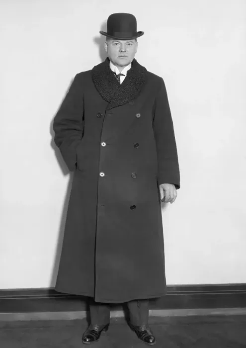 Framed Print : Portrait of Herbert Hoover Wearing Overcoat and Hat Framed Print : Portrait of Herbert Hoover Wearing Overcoat and Hat
