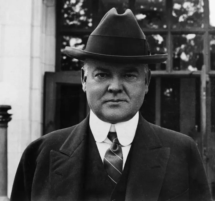 Framed Print : Portrait of Herbert Hoover Wearing Overcoat and Hat Framed Print : Portrait of Herbert Hoover Wearing Overcoat and Hat