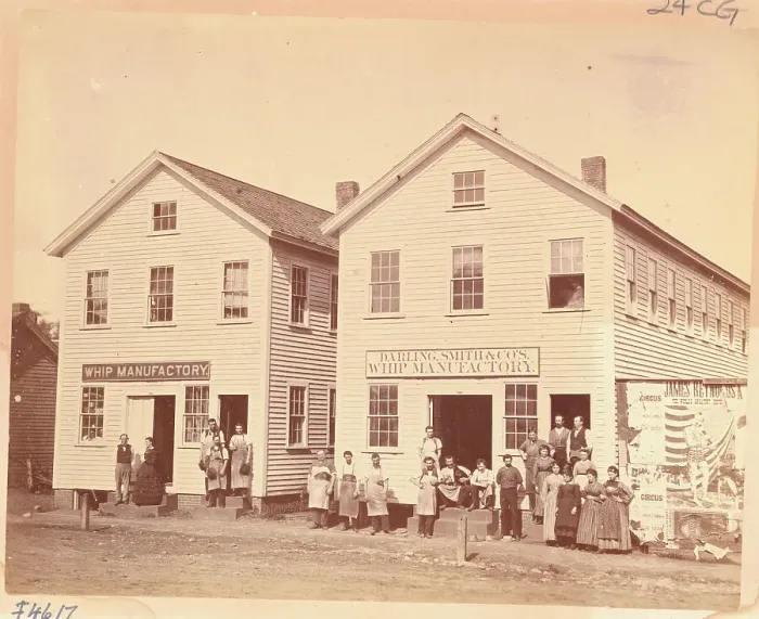 Framed Print : Portrait of Horsewhip Factory Workers Framed Print : Portrait of Horsewhip Factory Workers