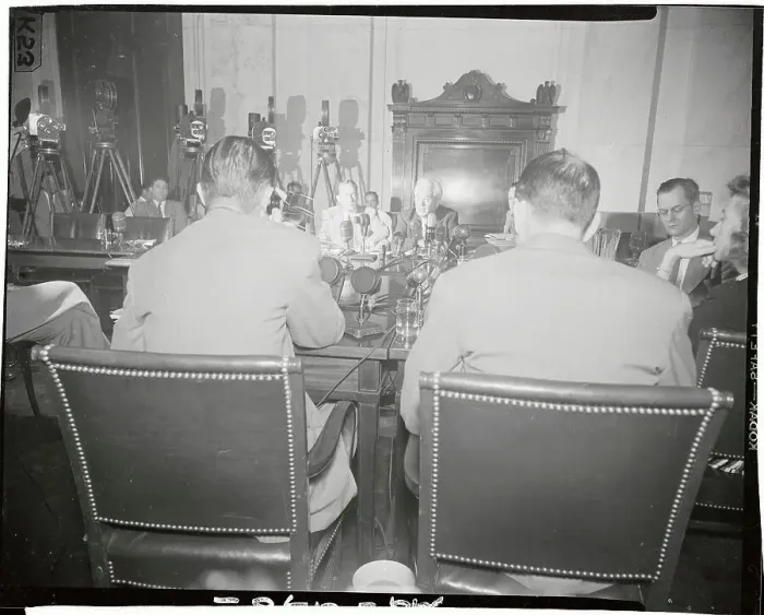 Framed Print : Portrait of Howard Hughes on Trial Framed Print : Portrait of Howard Hughes on Trial