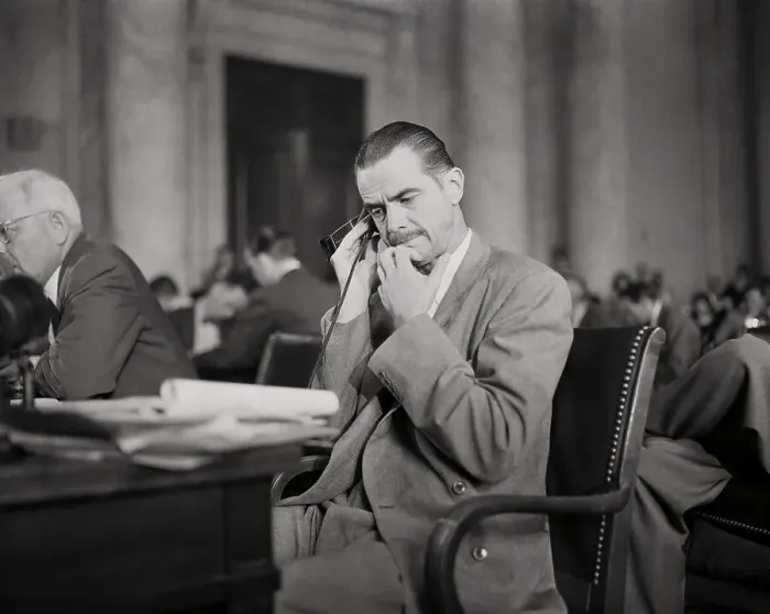 Framed Print : Portrait of Howard Hughes on Trial Framed Print : Portrait of Howard Hughes on Trial