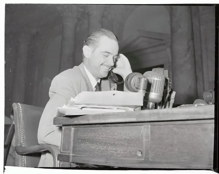 Framed Print : Portrait of Howard Hughes on Trial