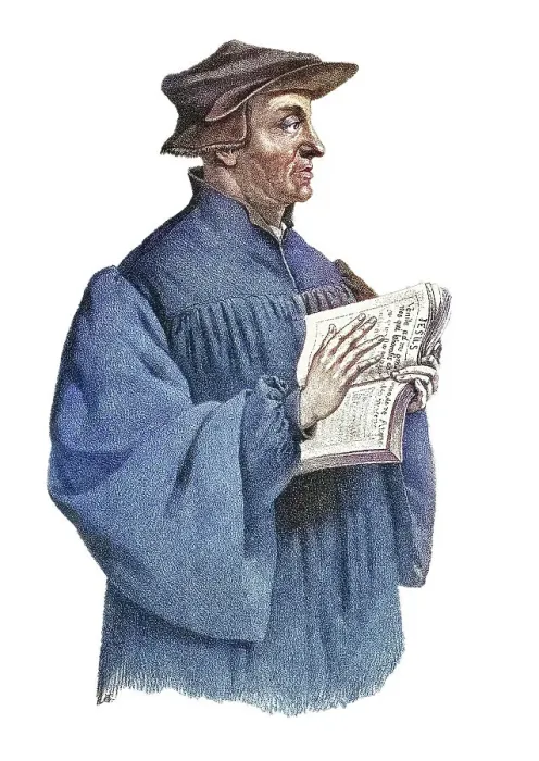 Framed Print : Portrait of Huldrych Zwingli or Ulrich Zwingli (1 January 1484 - 11 October 1531) leader of the Reformation in Switzerland Framed Print : Portrait of Huldrych Zwingli or Ulrich Zwingli (1 January 1484 - 11 October 1531) leader of the Reformation in Switzerland