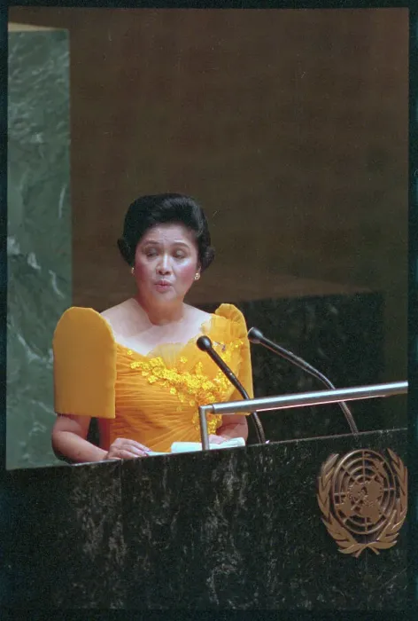 Framed Print : Portrait of Imelda Marcos Speaking at Podium Framed Print : Portrait of Imelda Marcos Speaking at Podium