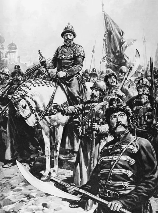 Framed Print : Portrait of Ivan the Terrible with Soldiers Framed Print : Portrait of Ivan the Terrible with Soldiers