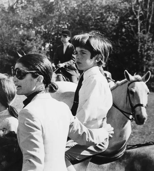 Framed Print : Portrait of Jackie and John F Kennedy Jr at Horse Show Framed Print : Portrait of Jackie and John F Kennedy Jr at Horse Show