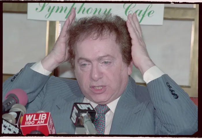 Framed Print : Portrait of Jackie Mason at Press Conference Framed Print : Portrait of Jackie Mason at Press Conference