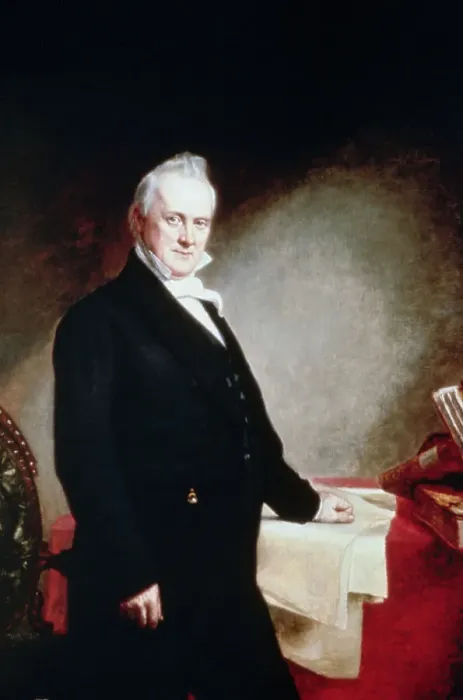 Framed Print : Portrait of James Buchanan in His Study by Charles Fenderich