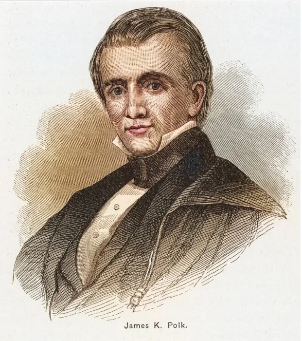 Framed Print : Portrait of James Knox Polk, 11th president of the United States
