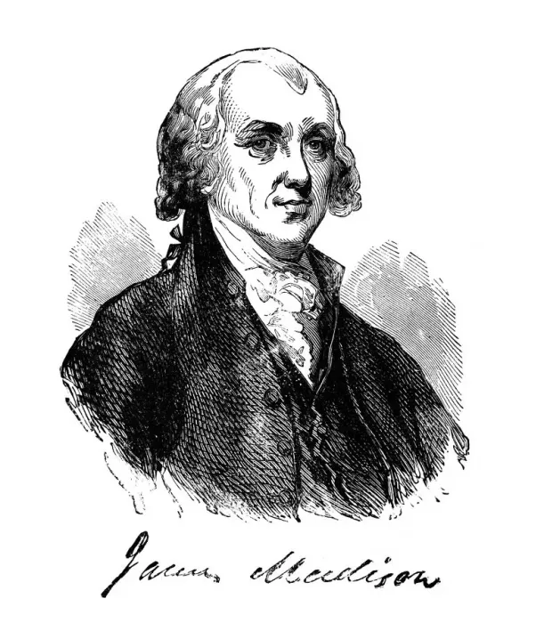 Framed Print : Portrait of James Madison, fourth president of the United States from 1809 to 1817 Framed Print : Portrait of James Madison, fourth president of the United States from 1809 to 1817