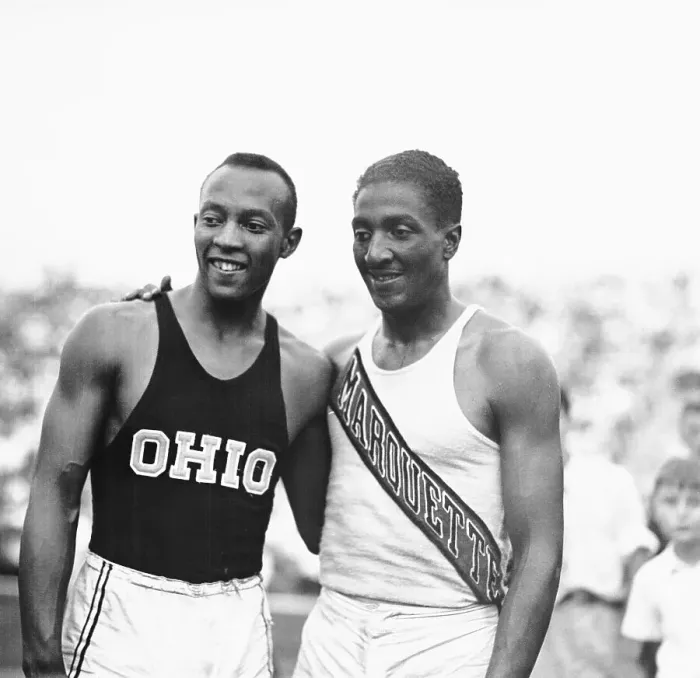 Framed Print : Portrait of Jesse Owens and Ralph Metcalfe Framed Print : Portrait of Jesse Owens and Ralph Metcalfe