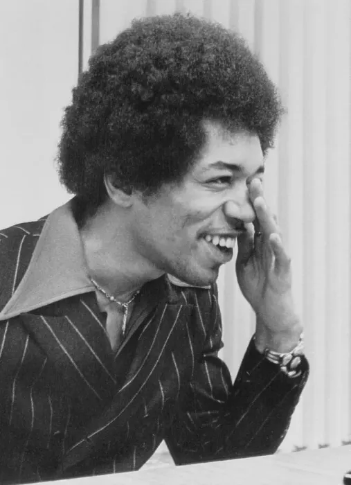 Framed Print : Portrait of Jimi Hendrix Smiling Framed Print : Portrait of Jimi Hendrix Smiling