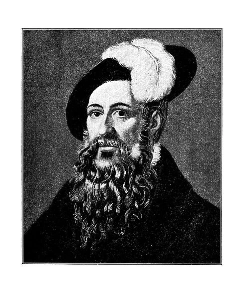 Portrait of Johannes Gutenberg, a German blacksmith, goldsmith, inventor, printer