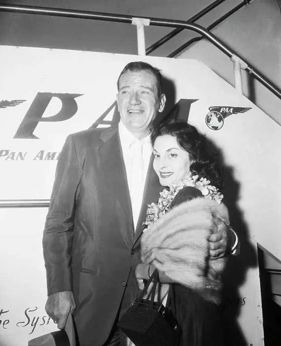 Framed Print : Portrait of John Wayne and Pilar Palette