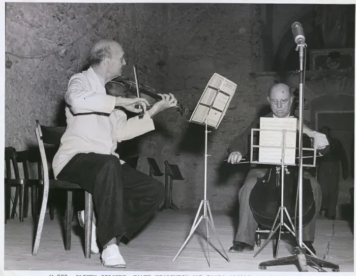 Portrait of Joseph Szigeti and Cellist Rehearsing Print. Art