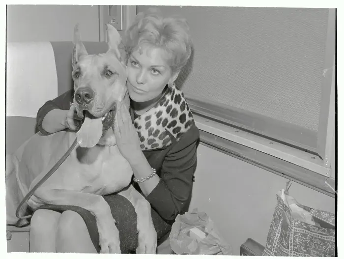 Framed Print : Portrait of Kim Novak and her Dog Framed Print : Portrait of Kim Novak and her Dog