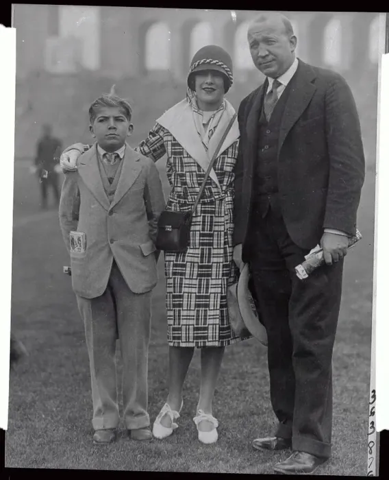 Framed Print : Portrait of Knute Rockne and Son with Actress Framed Print : Portrait of Knute Rockne and Son with Actress