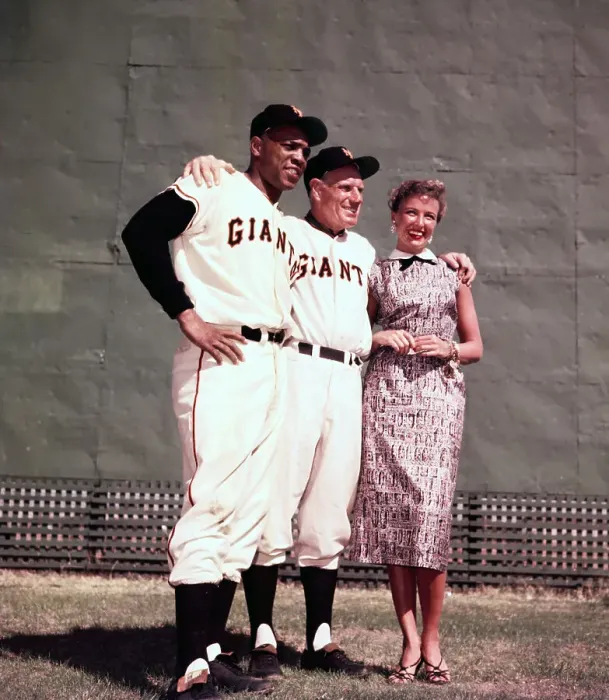 Framed Print : Portrait of Leo Durocher, Larraine Day, Willie Mays Framed Print : Portrait of Leo Durocher, Larraine Day, Willie Mays