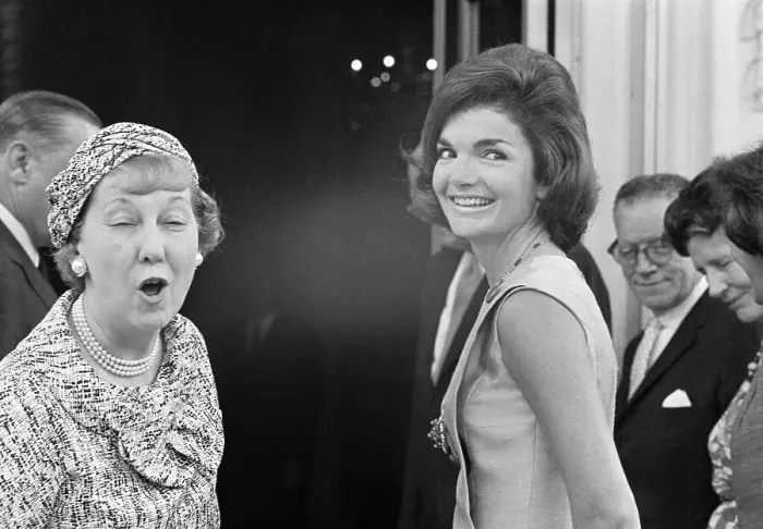Framed Print : Portrait of Mamie Eisenhower with Jackie Kennedy Framed Print : Portrait of Mamie Eisenhower with Jackie Kennedy