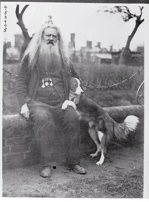 Framed Print : Portrait of a Man With a Dog Framed Print : Portrait of a Man With a Dog