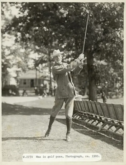 Framed Print : Portrait Of A Man In A Golf Pose