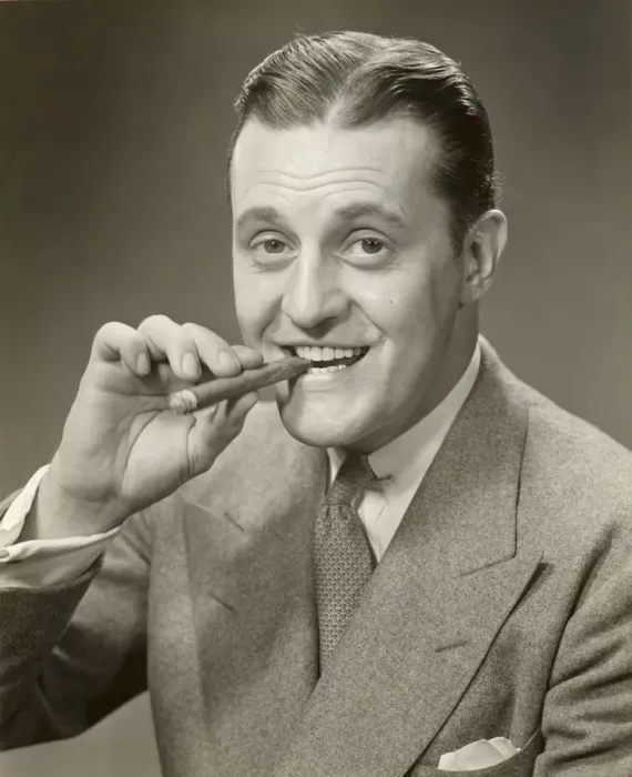 Framed Print : Portrait of man smoking cigar Framed Print : Portrait of man smoking cigar