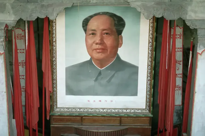 Framed Print : Portrait of Mao Zedong in Buddhist Temple Framed Print : Portrait of Mao Zedong in Buddhist Temple