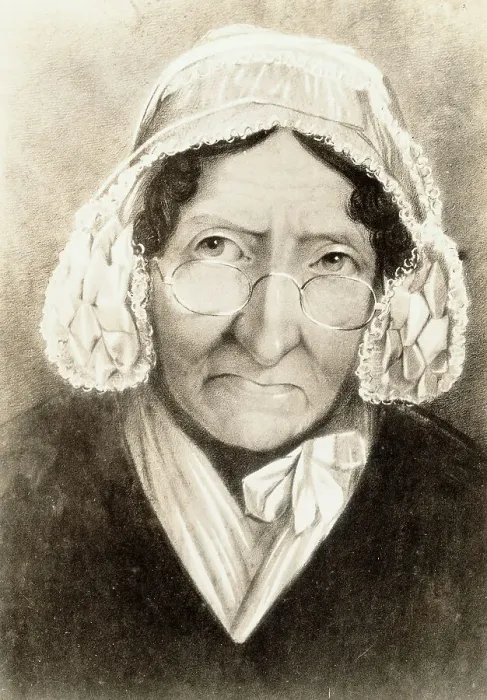 Framed Print : Portrait of Marie Tussaud Wearing Eyeglasses and Bonnet Framed Print : Portrait of Marie Tussaud Wearing Eyeglasses and Bonnet