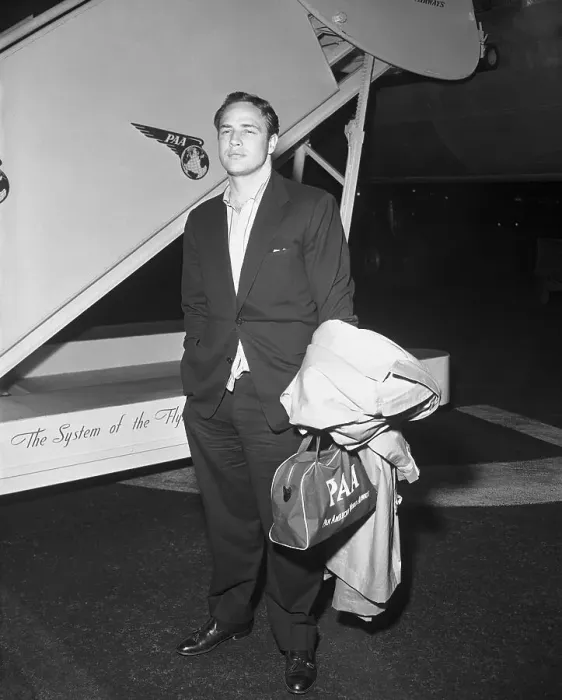 Framed Print : Portrait of Marlon Brando at Airport Framed Print : Portrait of Marlon Brando at Airport
