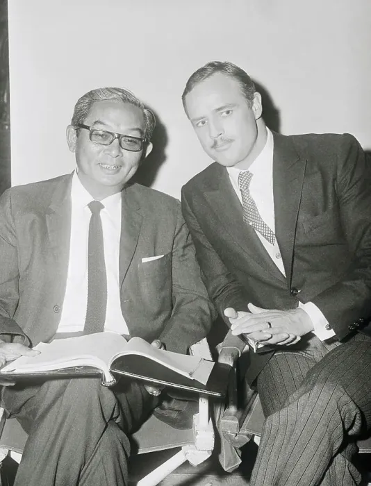 Framed Print : Portrait of Marlon Brando with Kukrit Pramoj