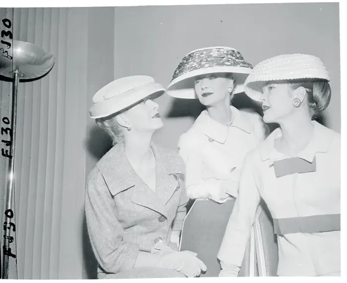 Framed Print : Portrait of Models with Hats Framed Print : Portrait of Models with Hats