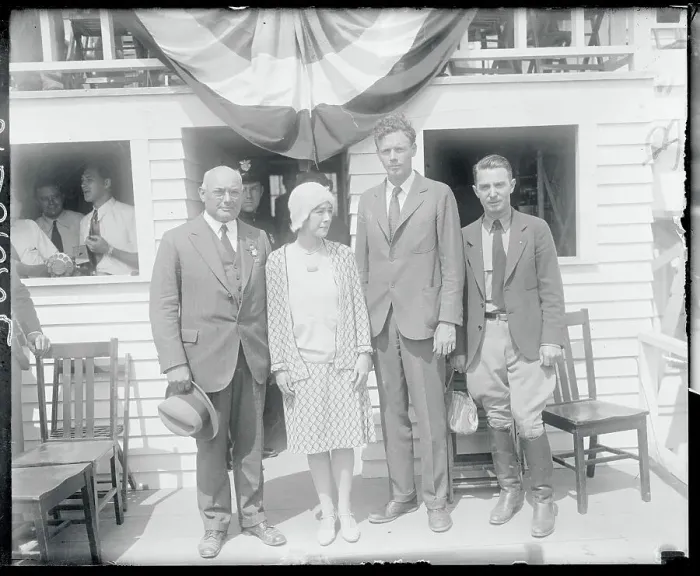 Framed Print : Portrait of Mrs. and Col. Lindbergh and Others Framed Print : Portrait of Mrs. and Col. Lindbergh and Others
