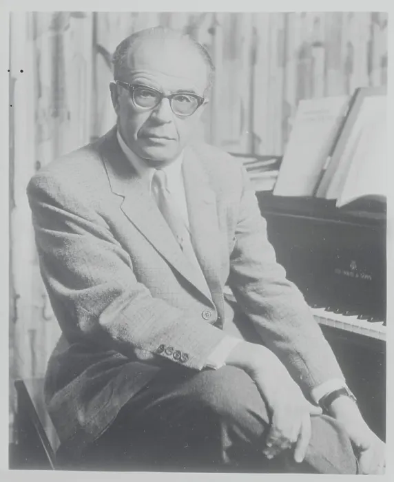 Framed Print : Portrait of Musical Director Franz Allers Posing at Piano