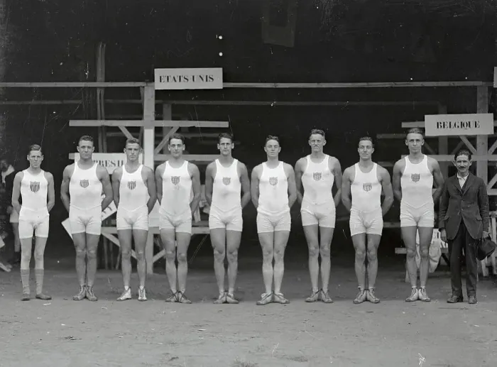 Framed Print : Portrait of The Navy Eight at The Antwerp Olympic Games Framed Print : Portrait of The Navy Eight at The Antwerp Olympic Games