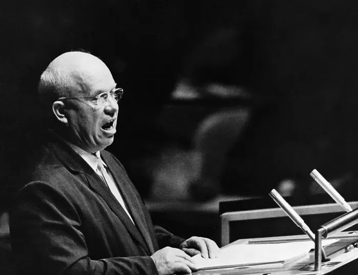 Framed Print : Portrait of Nikita Khrushchev Speaking Framed Print : Portrait of Nikita Khrushchev Speaking